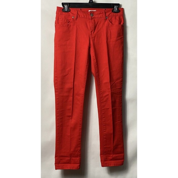 crown and ivy Women Petite Pants Size 0P Red Stretch - Picture 1 of 3